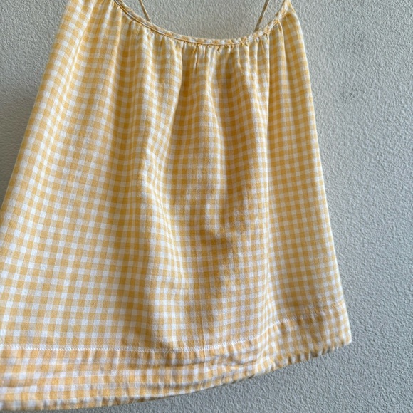 Madewell Gathered Pajama Cami Top Saffron Gingham Yellow Tank PJs - Picture 5 of 9